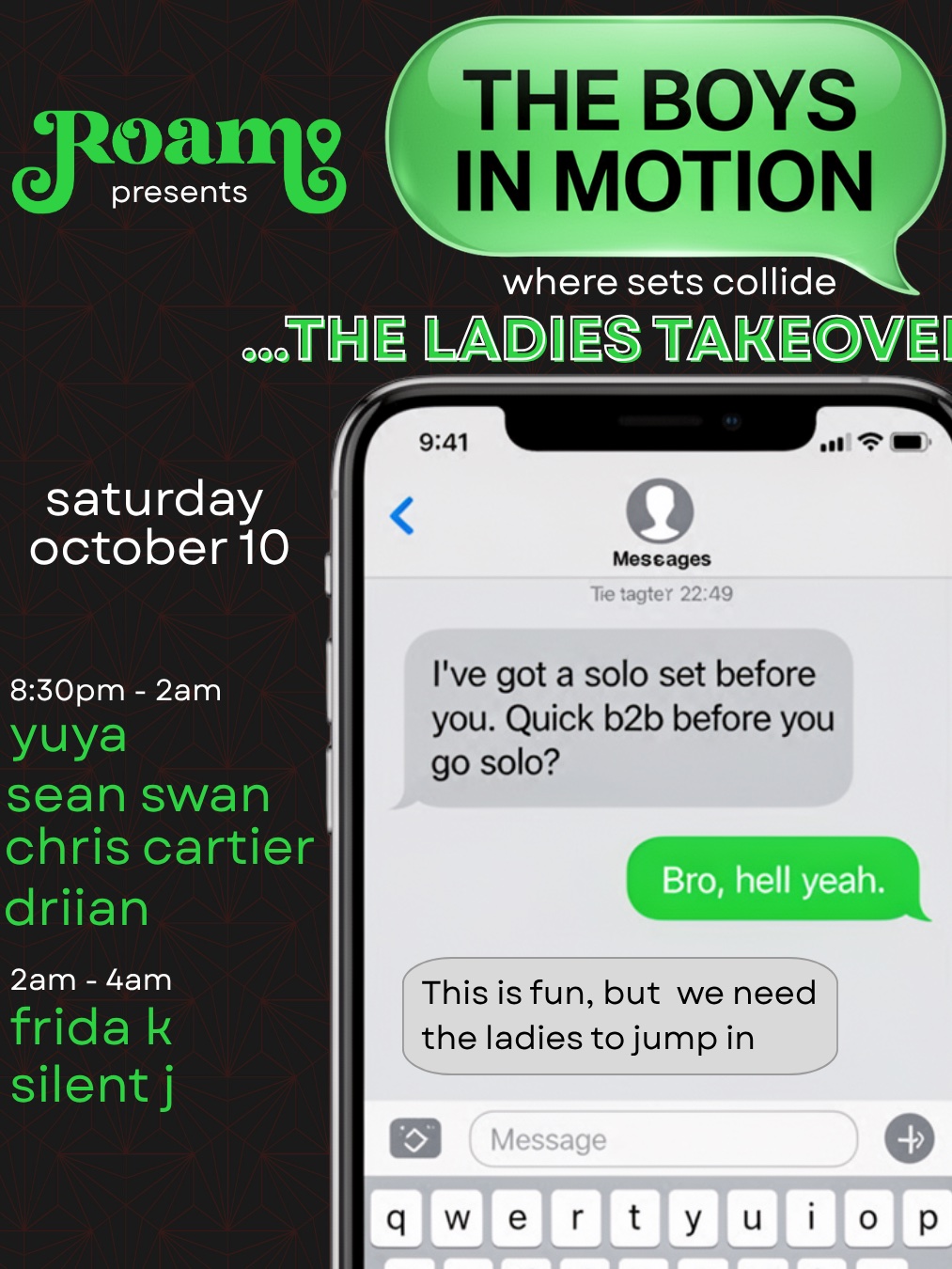 The boys in motion…Ladies takeover
